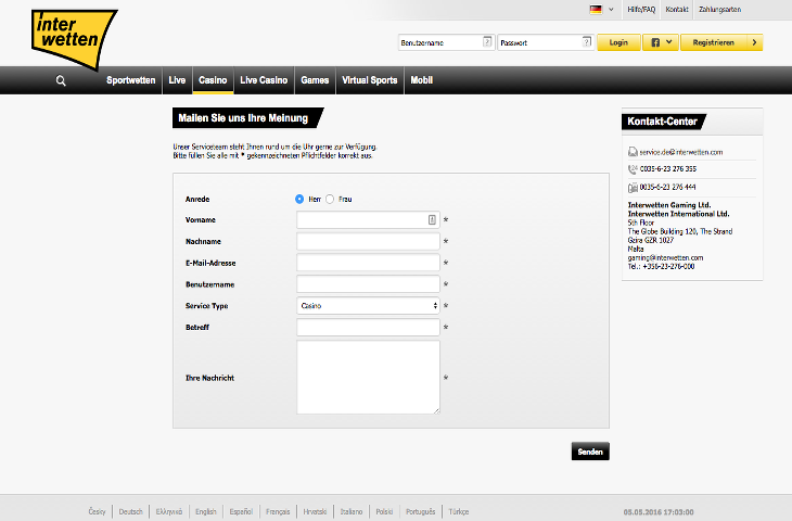 Interwetten_Casino_Kontakt
